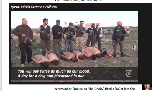 Rebels "executing" without a trial - cold blooded murderers - obtained via the New York Times